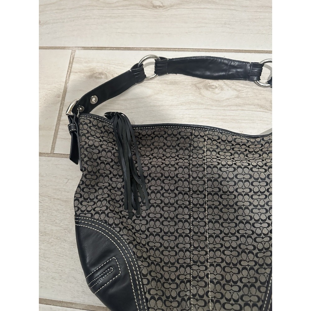 vintage Coach Soho signature hobo shoulder bag Black And Grey - Picture 2 of 11